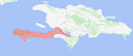 Range map of Amphisbaena innocens
